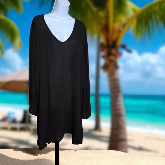 NWOT ANN COLE (XL) Live in Color Flounce Tunic Sheer - Picture 3 of 9